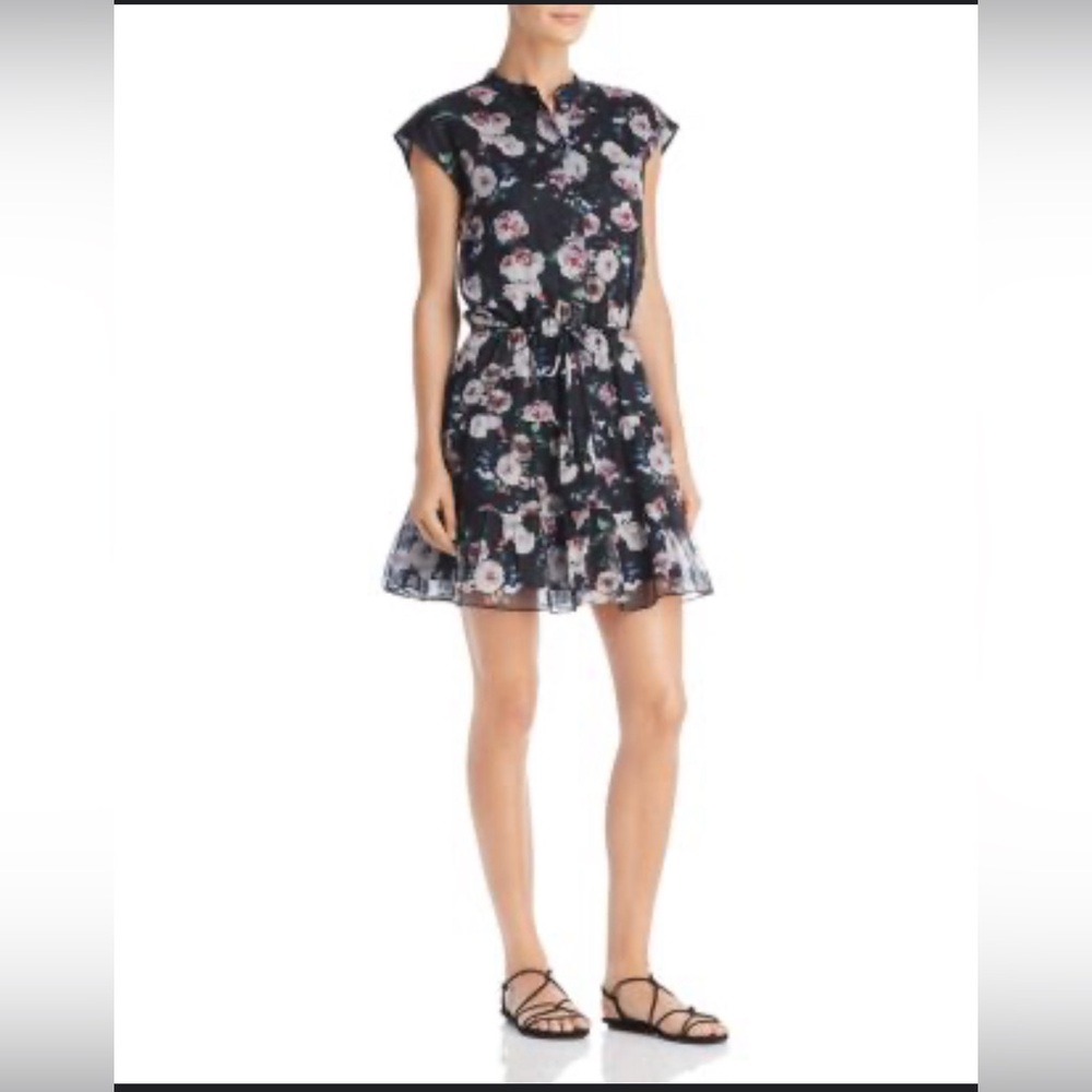 Rebecca Minkoff Ollie Floral A-Line Mini Dress sz L NWT